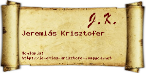 Jeremiás Krisztofer névjegykártya