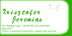 krisztofer jeremias business card